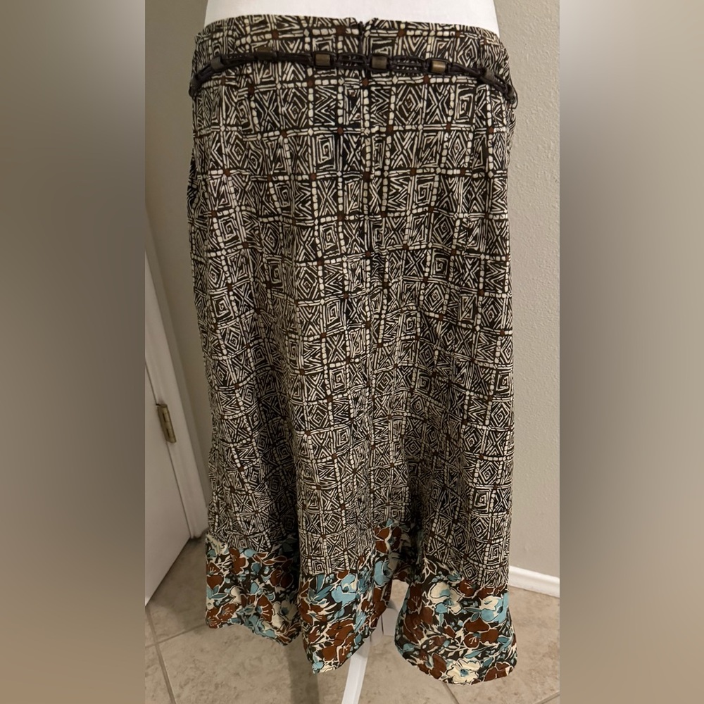 Requirements Black and White Geometric Maxi Skirt